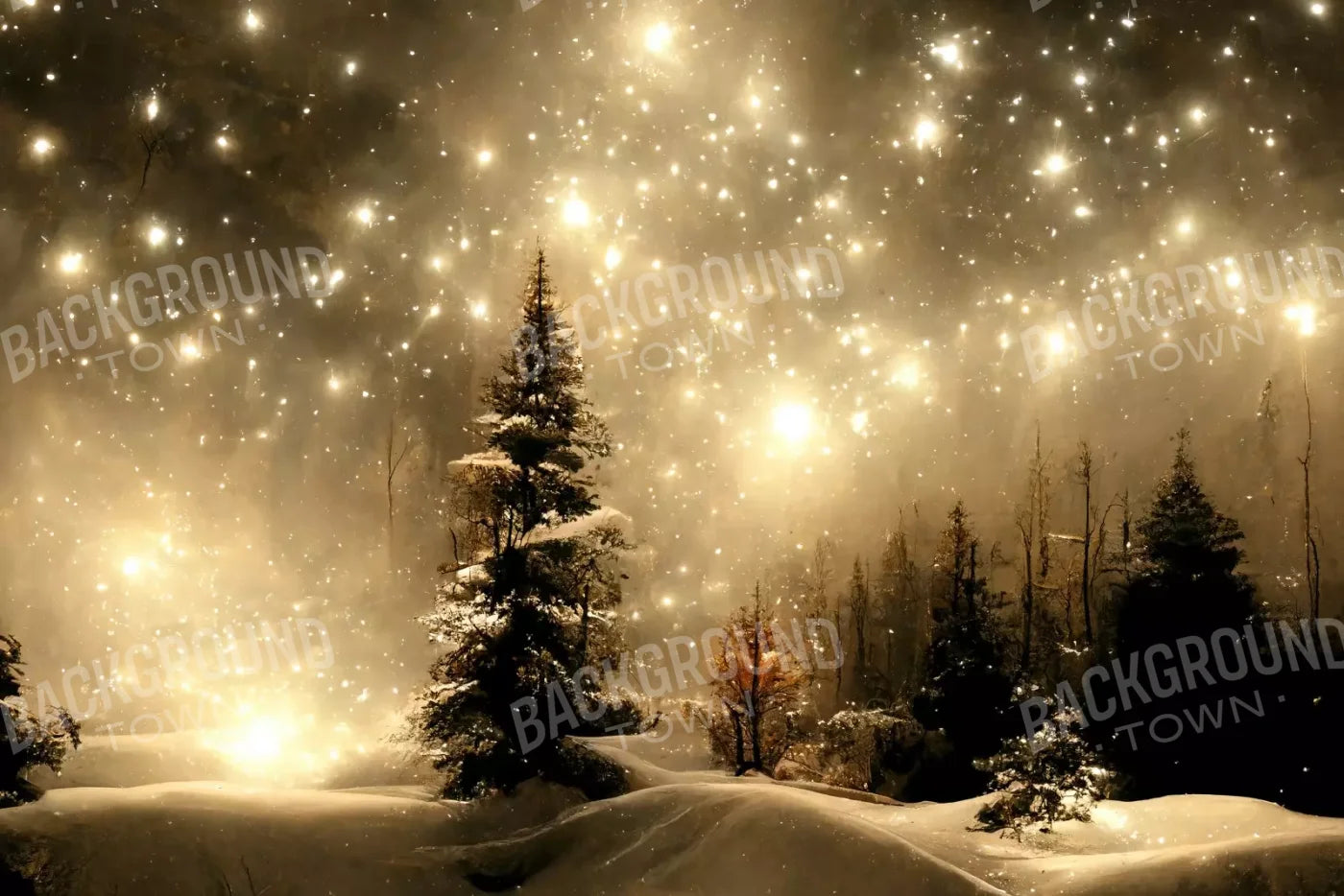 Twinkling Snowscape Ii 12’X8’ Ultracloth (144 X 96 Inch) Backdrop