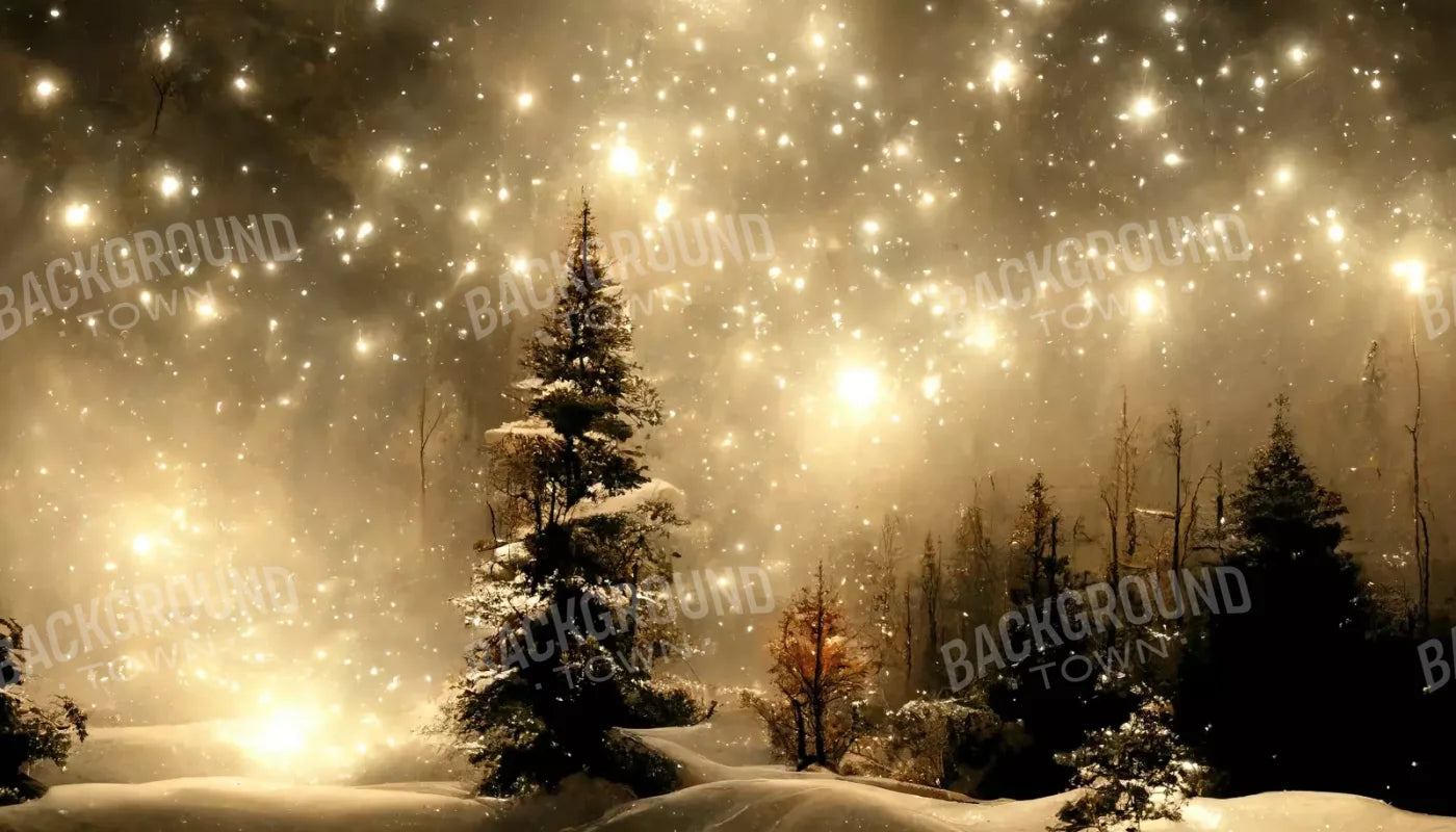 Twinkling Snowscape Ii 14’X8’ Ultracloth (168 X 96 Inch) Backdrop