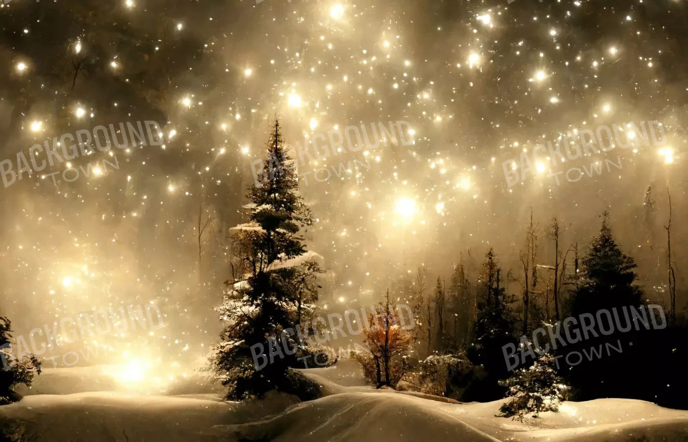 Twinkling Snowscape Ii 14’X9’ Ultracloth (168 X 108 Inch) Backdrop