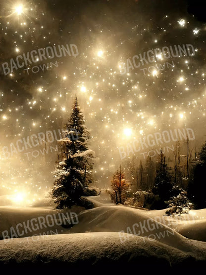 Twinkling Snowscape Ii 5’X6’8 Fleece (60 X 80 Inch) Backdrop