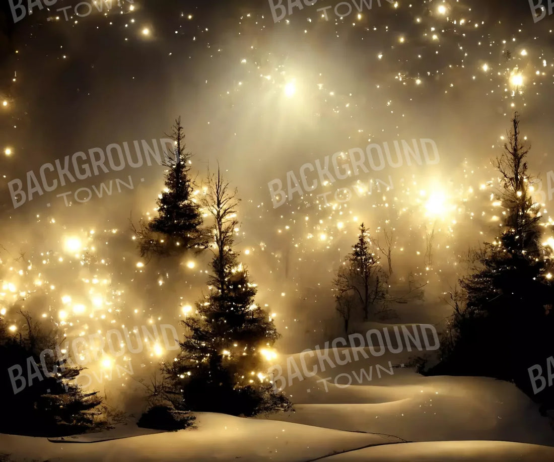 Twinkling Snowscape 5’X4’2 Fleece (60 X 50 Inch) Backdrop