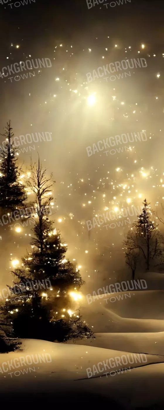 Twinkling Snowscape 8’X20’ Ultracloth (96 X 240 Inch) Backdrop