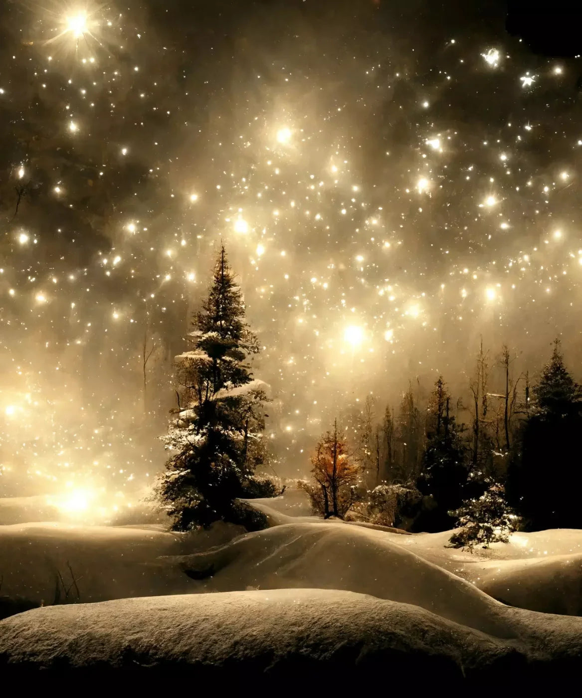 Twinkling Snowscape Ii 10’X12’ Ultracloth (120 X 144 Inch) Backdrop