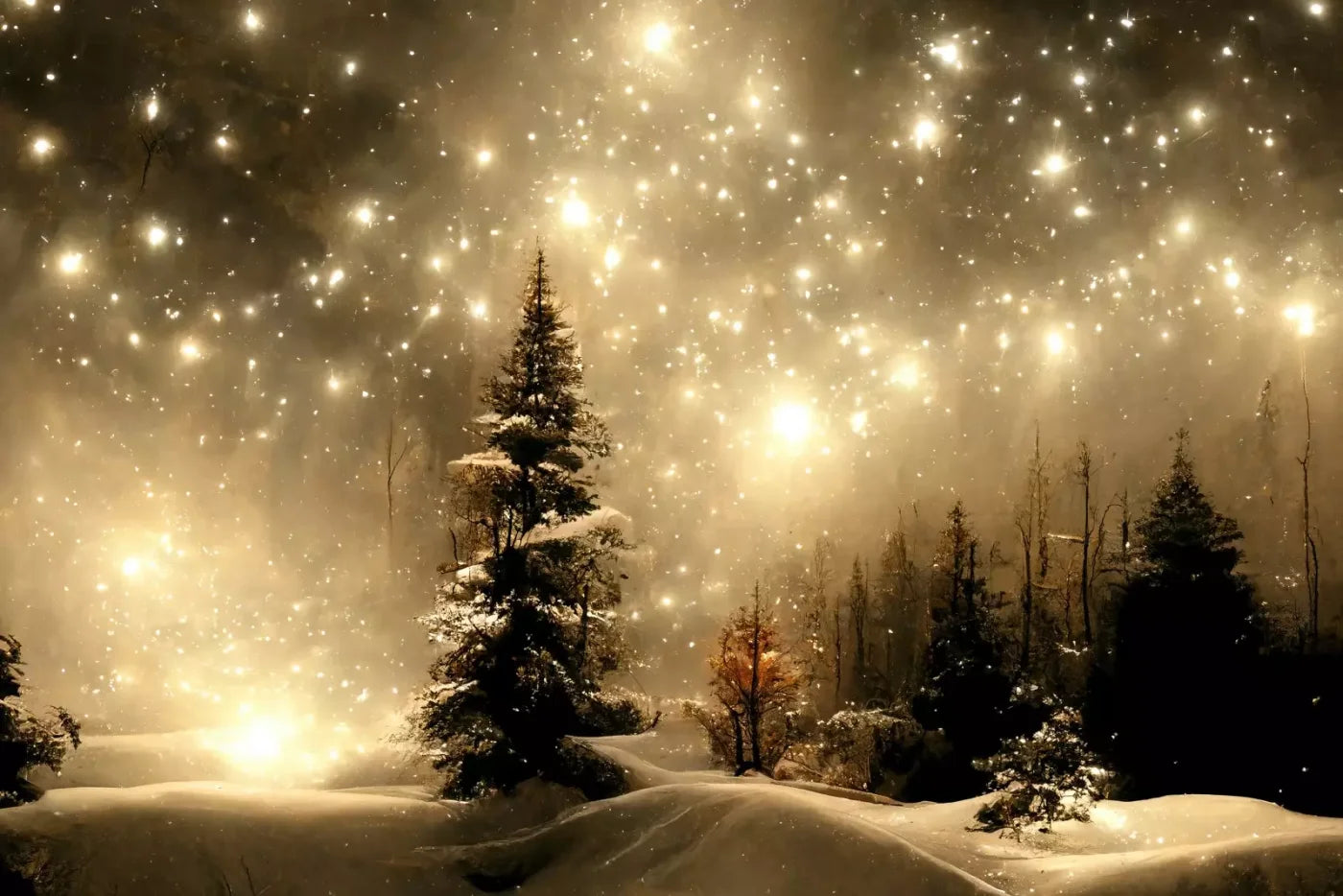 Twinkling Snowscape Ii 12’X8’ Ultracloth (144 X 96 Inch) Backdrop