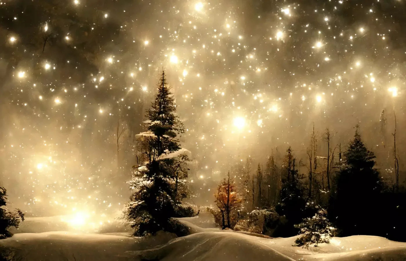 Twinkling Snowscape Ii 14’X9’ Ultracloth (168 X 108 Inch) Backdrop