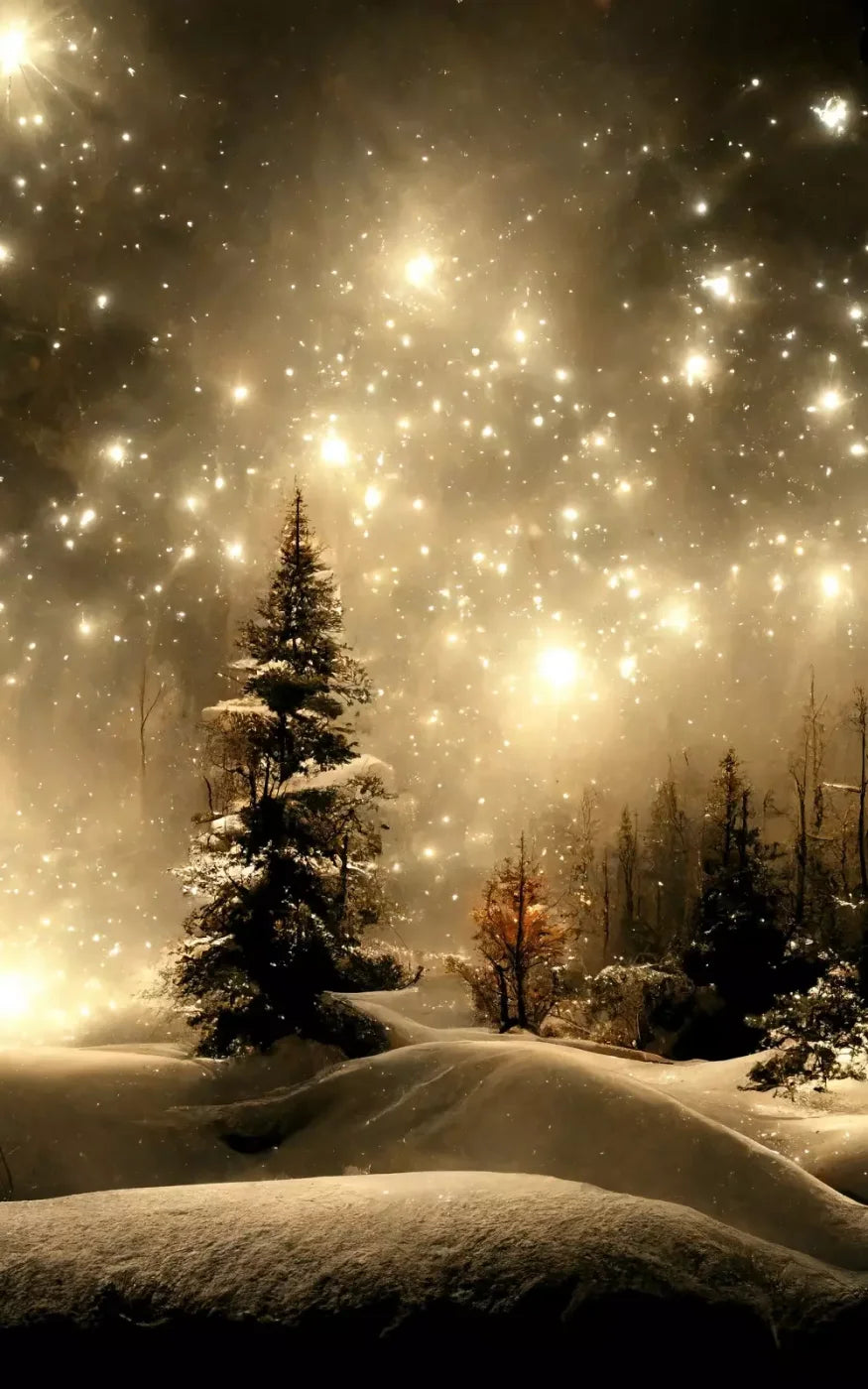 Twinkling Snowscape Ii 5’X8’ Ultracloth (60 X 96 Inch) Backdrop