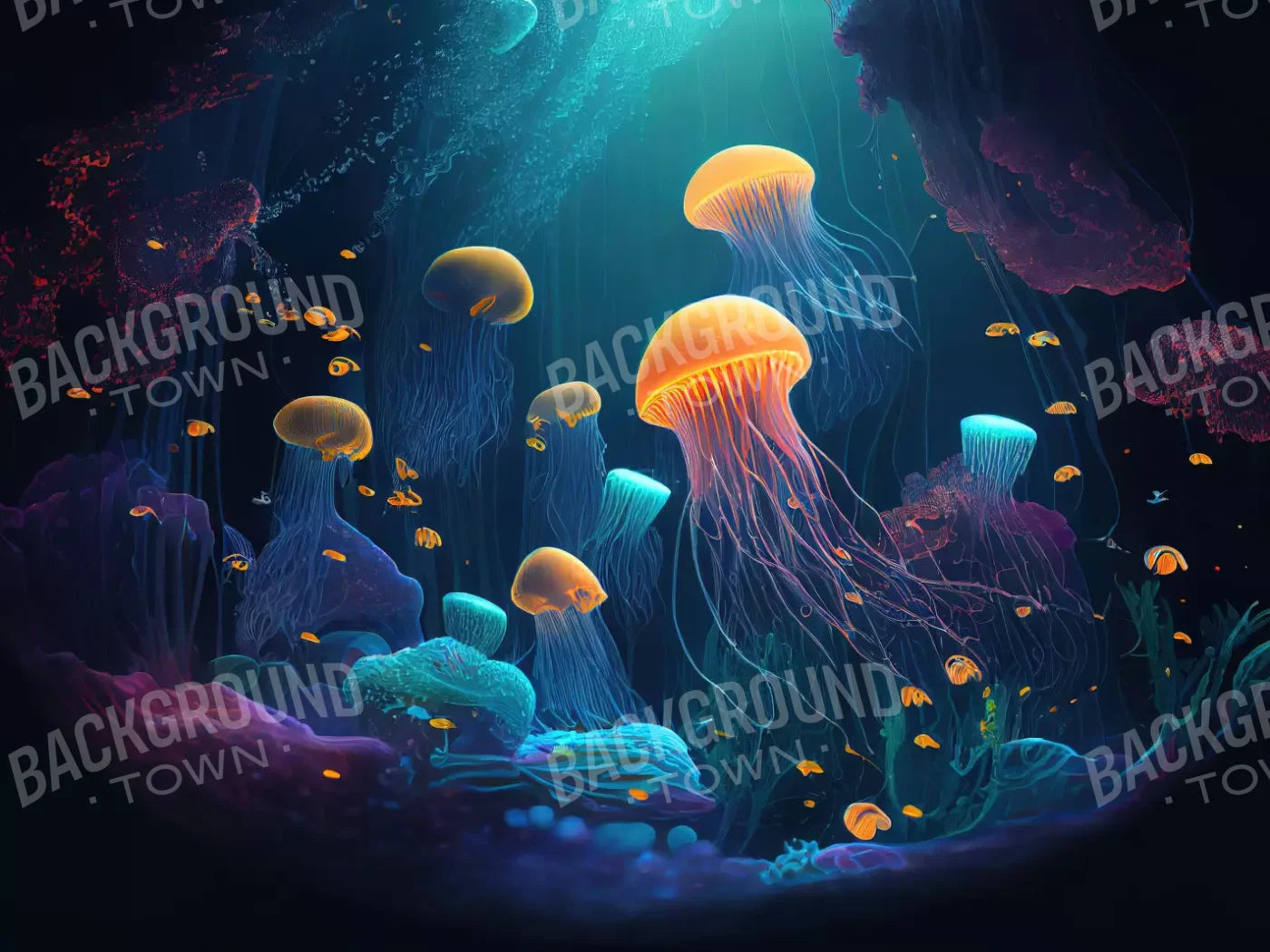 Under The Ocean 6’8’X5’ Fleece (80 X 60 Inch) Backdrop