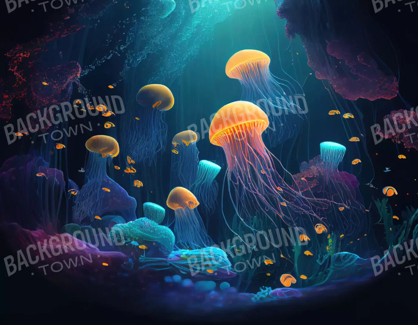 Under The Ocean 8’X6’ Fleece (96 X 72 Inch) Backdrop