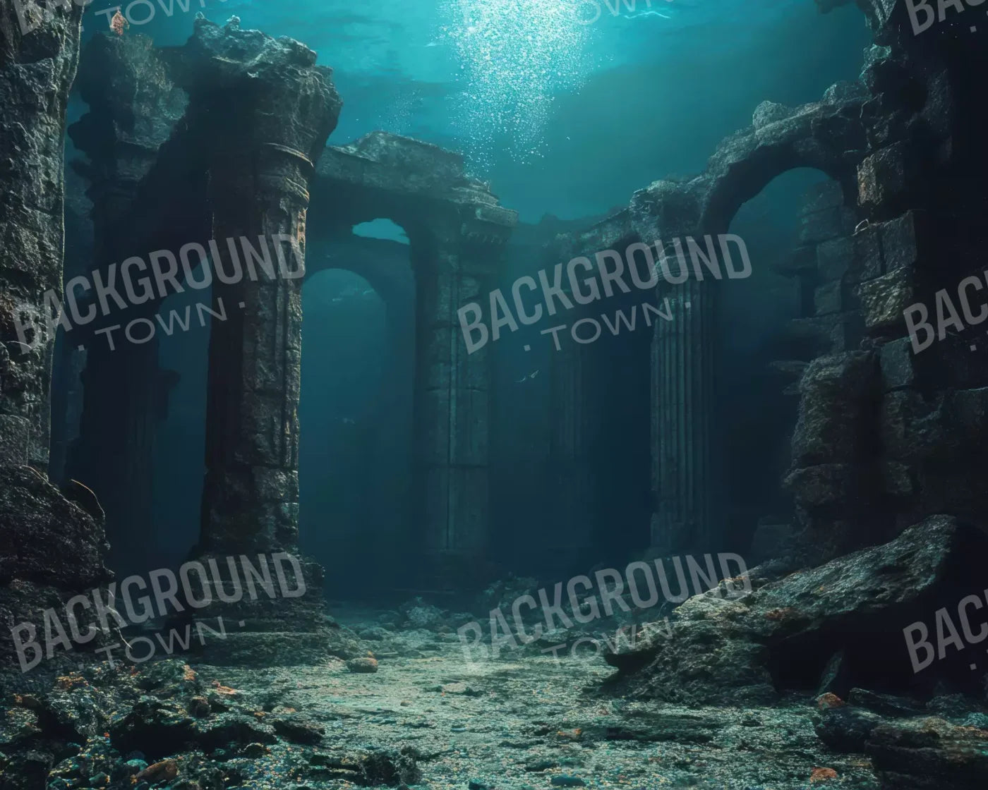 UnderwaterPillars 10’x8’ Fleece (120 x 96 inch) Backdrop
