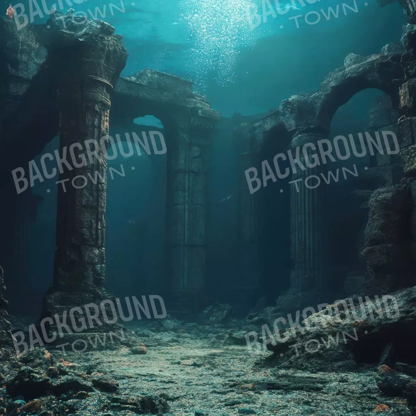 UnderwaterPillars 8’x8’ Fleece (96 x 96 inch) Backdrop