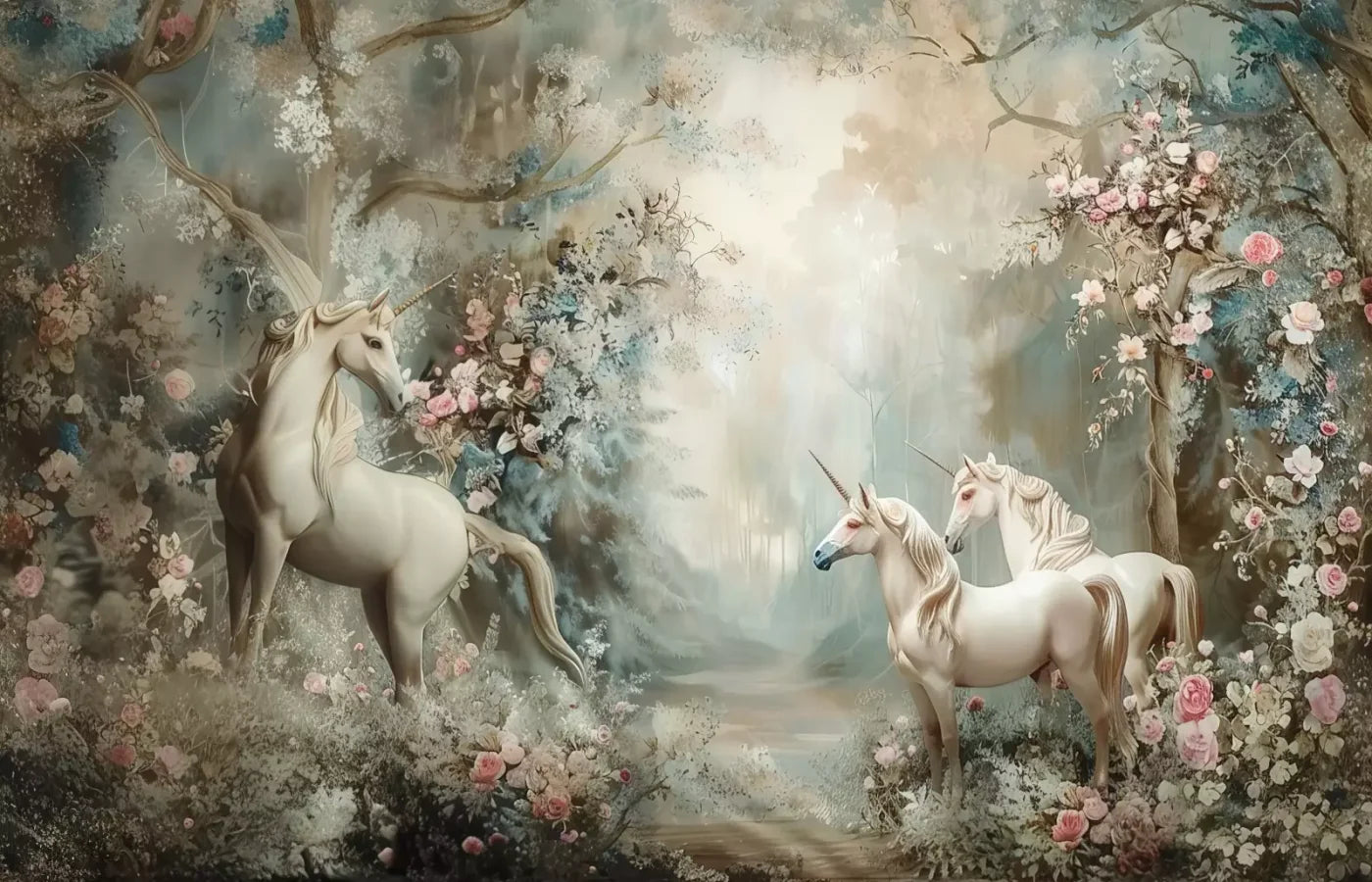 Unicorn Family 14’X9’ Ultracloth (168 X 108 Inch) Backdrop
