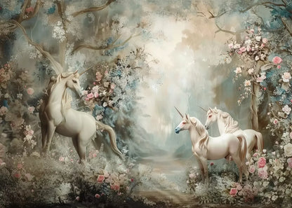Unicorn Family 7’X5’ Ultracloth (84 X 60 Inch) Backdrop