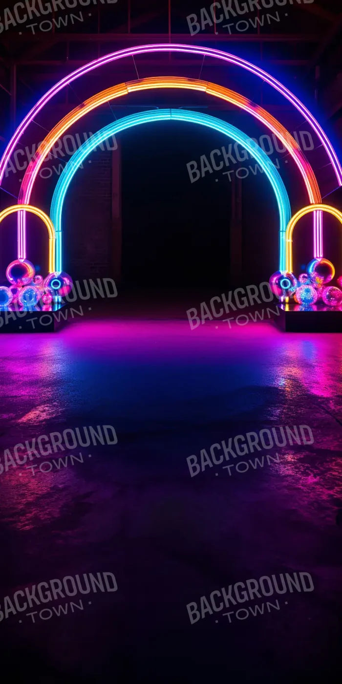 Urban Neon Lights Arch Sweep 10’x20’ UltraCloth (120 x 240 inch) Backdrop