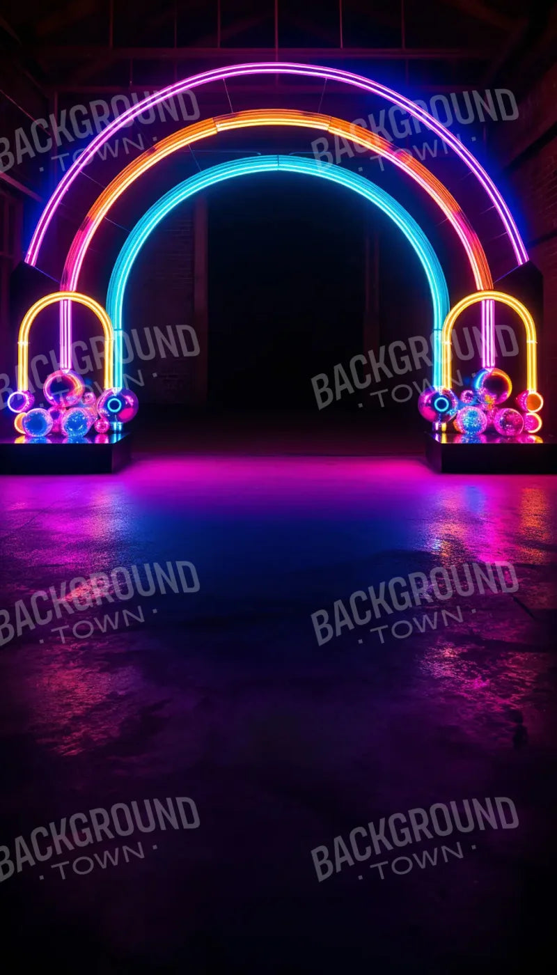Urban Neon Lights Arch Sweep 8’x14’ UltraCloth for Westcott X-Drop Pro (96 x 168 inch) Backdrop
