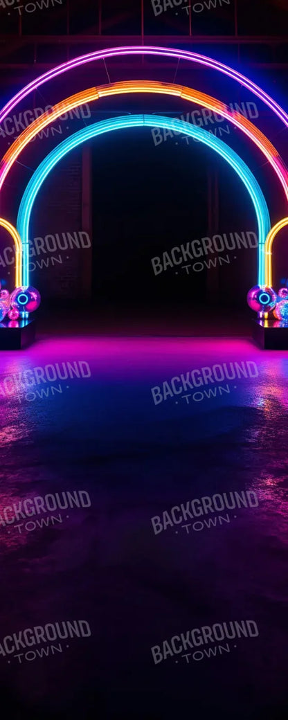 Urban Neon Lights Arch Sweep 8’x20’ UltraCloth (96 x 240 inch) Backdrop
