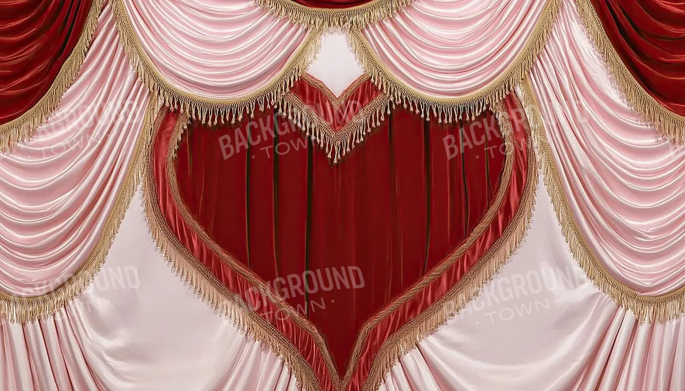 Valentines Day Heart Theater I 14’x8’ UltraCloth (168 x 96 inch) Backdrop