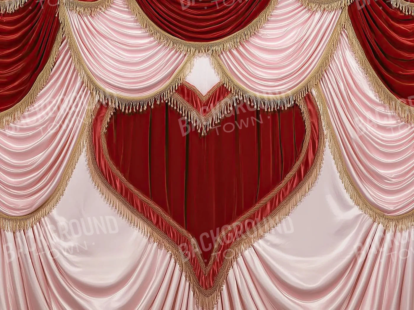 Valentines Day Heart Theater I 6’8x5’ Fleece (80 x 60 inch) Backdrop