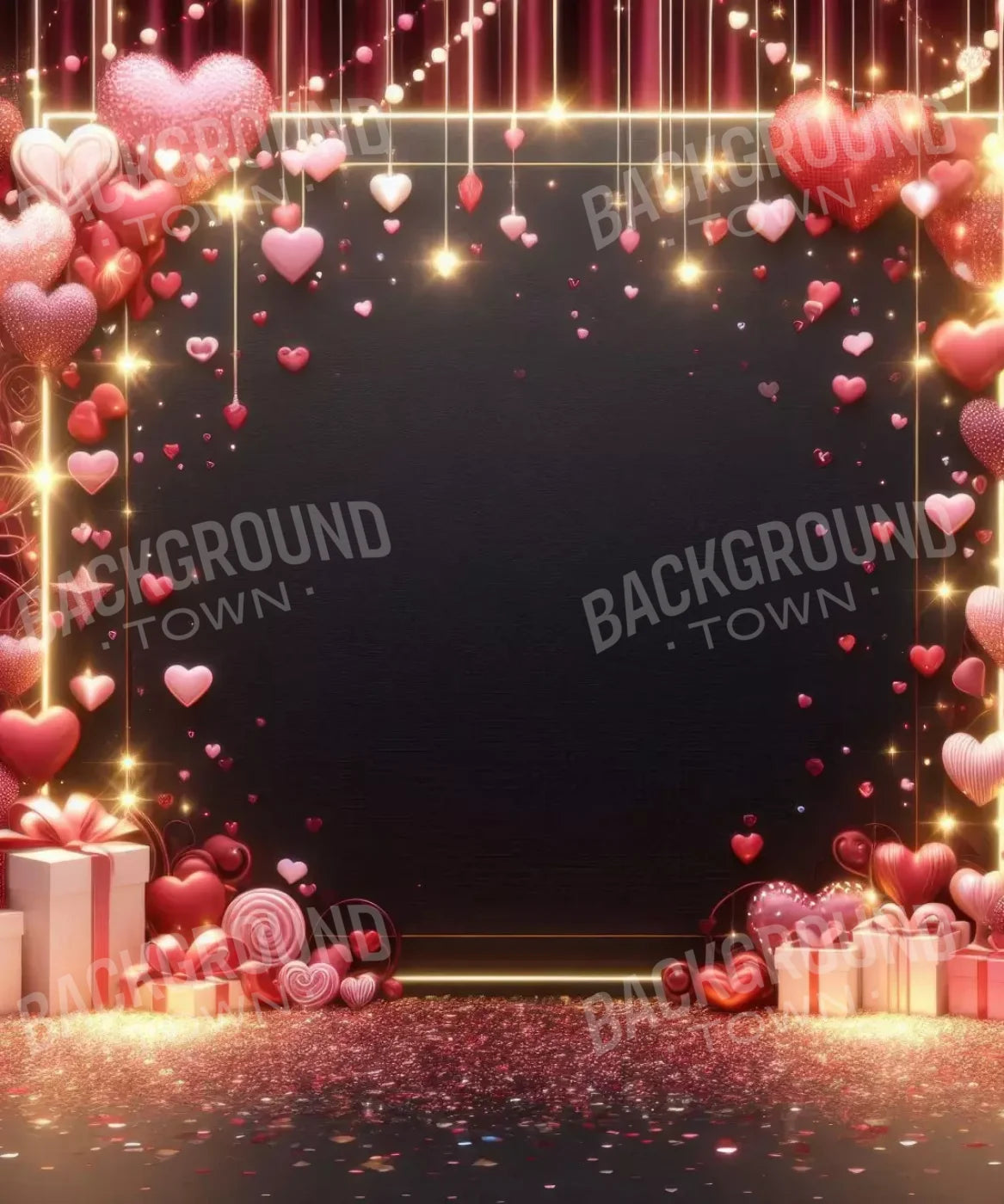 Valentines Hearts 10’X12’ Ultracloth (120 X 144 Inch) Backdrop