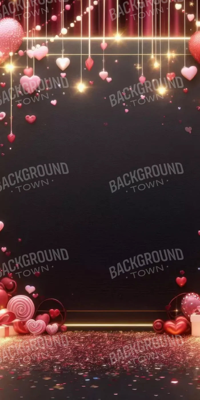 Valentines Hearts 10’X20’ Ultracloth (120 X 240 Inch) Backdrop