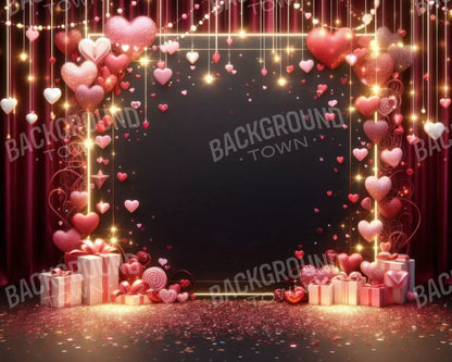 Valentines Hearts 10’X8’ Fleece (120 X 96 Inch) Backdrop