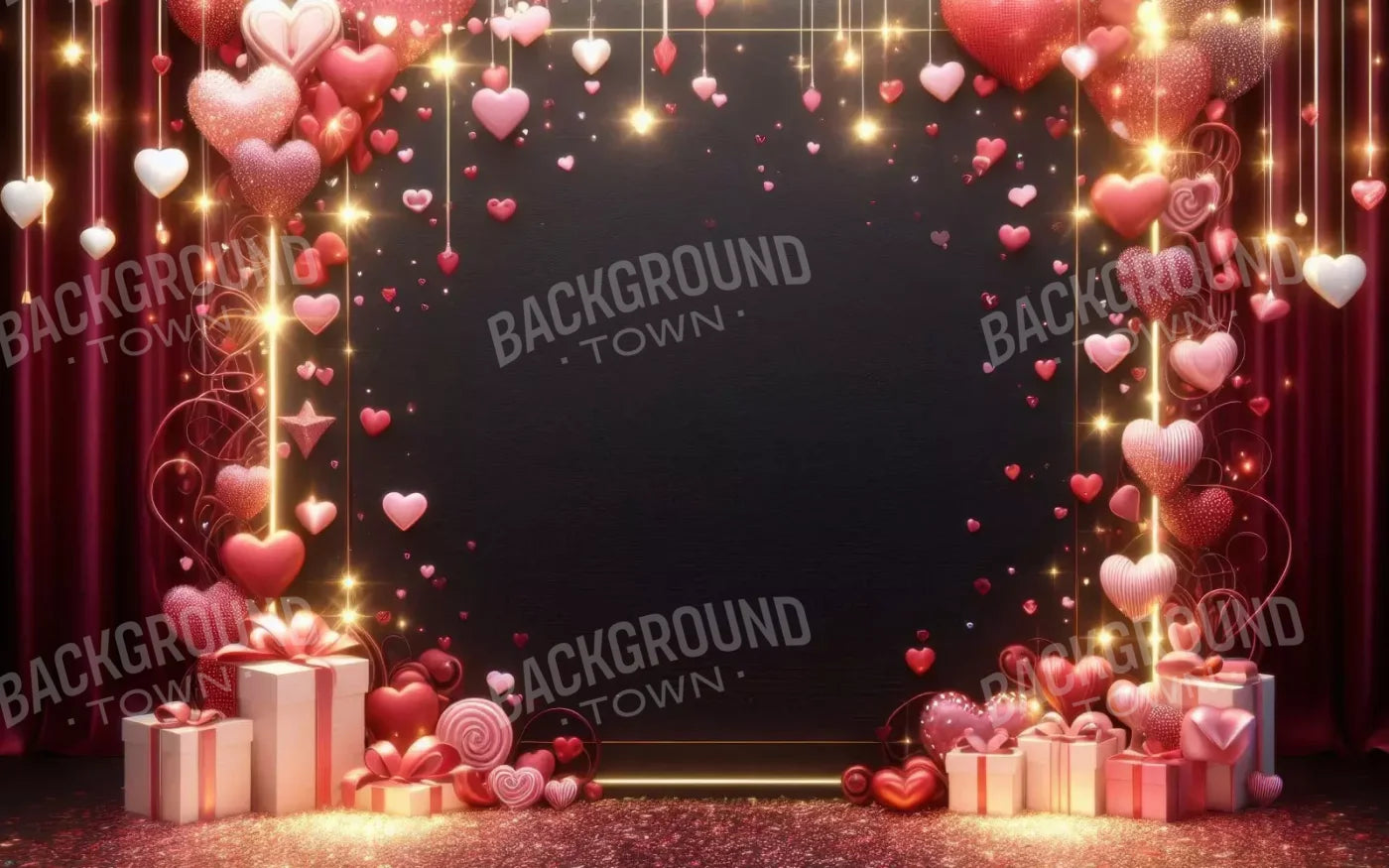 Valentines Hearts 16’X10’ Ultracloth (192 X 120 Inch) Backdrop