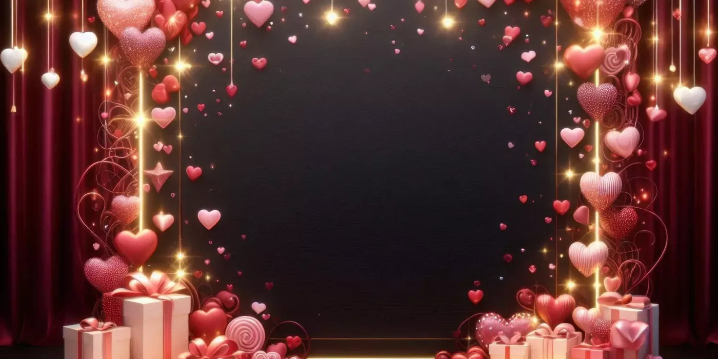 Valentines Hearts 16’X8’ Ultracloth (192 X 96 Inch) Backdrop