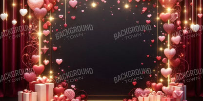 Valentines Hearts 16’X8’ Ultracloth (192 X 96 Inch) Backdrop
