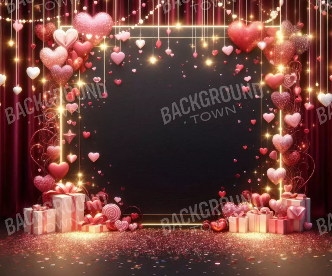 Valentines Hearts 5’X4’2 Fleece (60 X 50 Inch) Backdrop