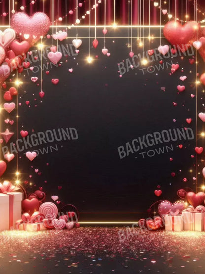 Valentines Hearts 5’X6’8 Fleece (60 X 80 Inch) Backdrop