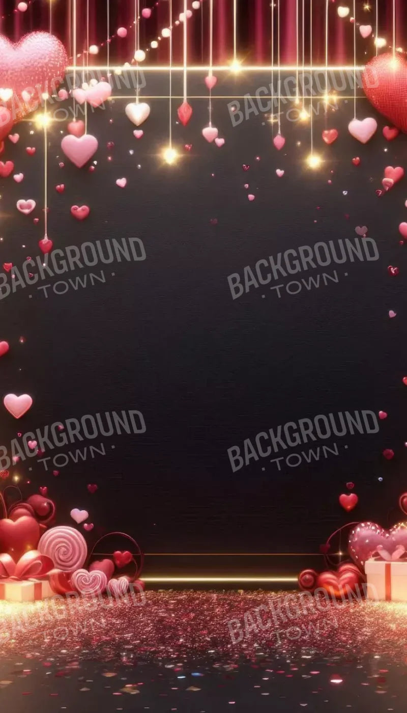 Valentines Hearts 8’X14’ Ultracloth (96 X 168 Inch) Backdrop