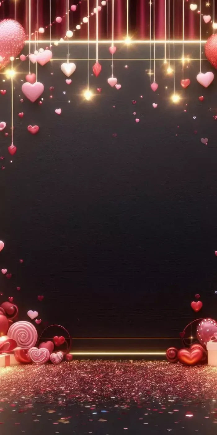 Valentines Hearts 8’X16’ Ultracloth (96 X 192 Inch) Backdrop