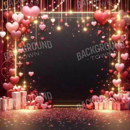 Valentines Hearts 8’X8’ Fleece (96 X Inch) Backdrop