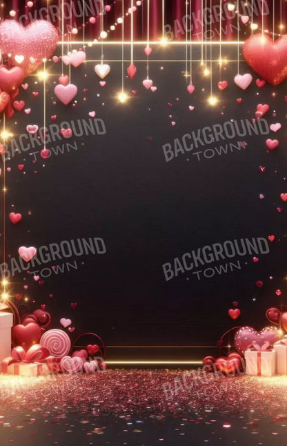 Valentines Hearts 9’X14’ Ultracloth (108 X 168 Inch) Backdrop