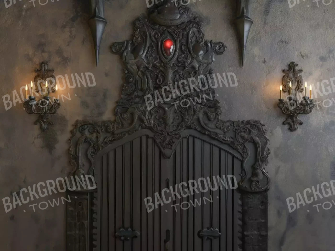 Vampire Bedroom Wall Ii 6’8X5’ Fleece (80 X 60 Inch) Backdrop