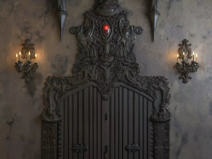 Vampire Bedroom Wall Ii 6’8X5’ Fleece (80 X 60 Inch) Backdrop