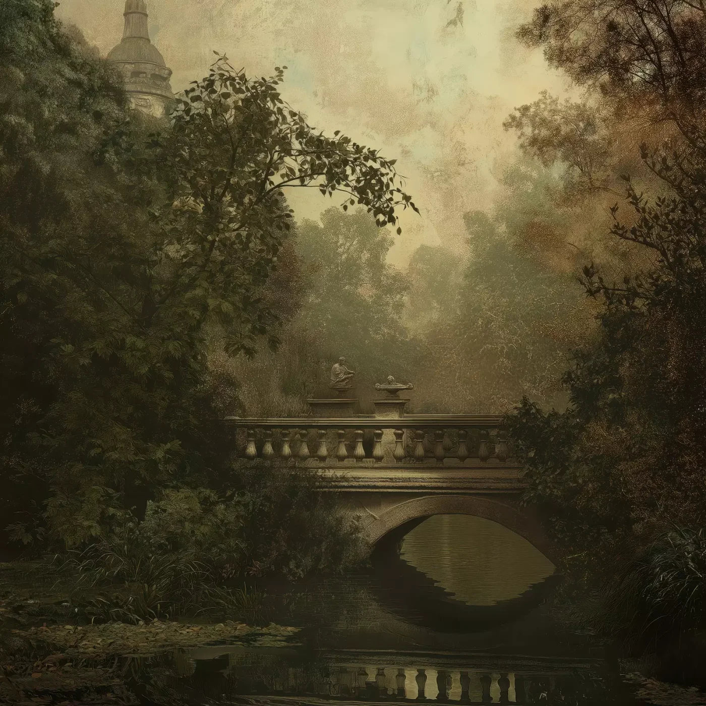 Victorian Bridge Over Water 10’x10’ UltraCloth (120 x 120 inch) Backdrop