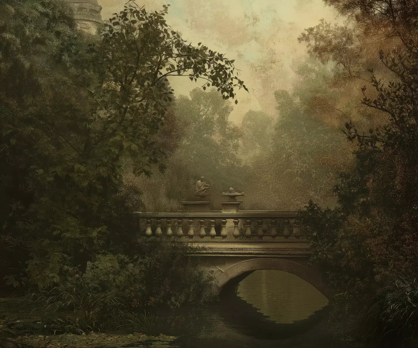 Victorian Bridge Over Water 12’x10’ UltraCloth (144 x 120 inch) Backdrop