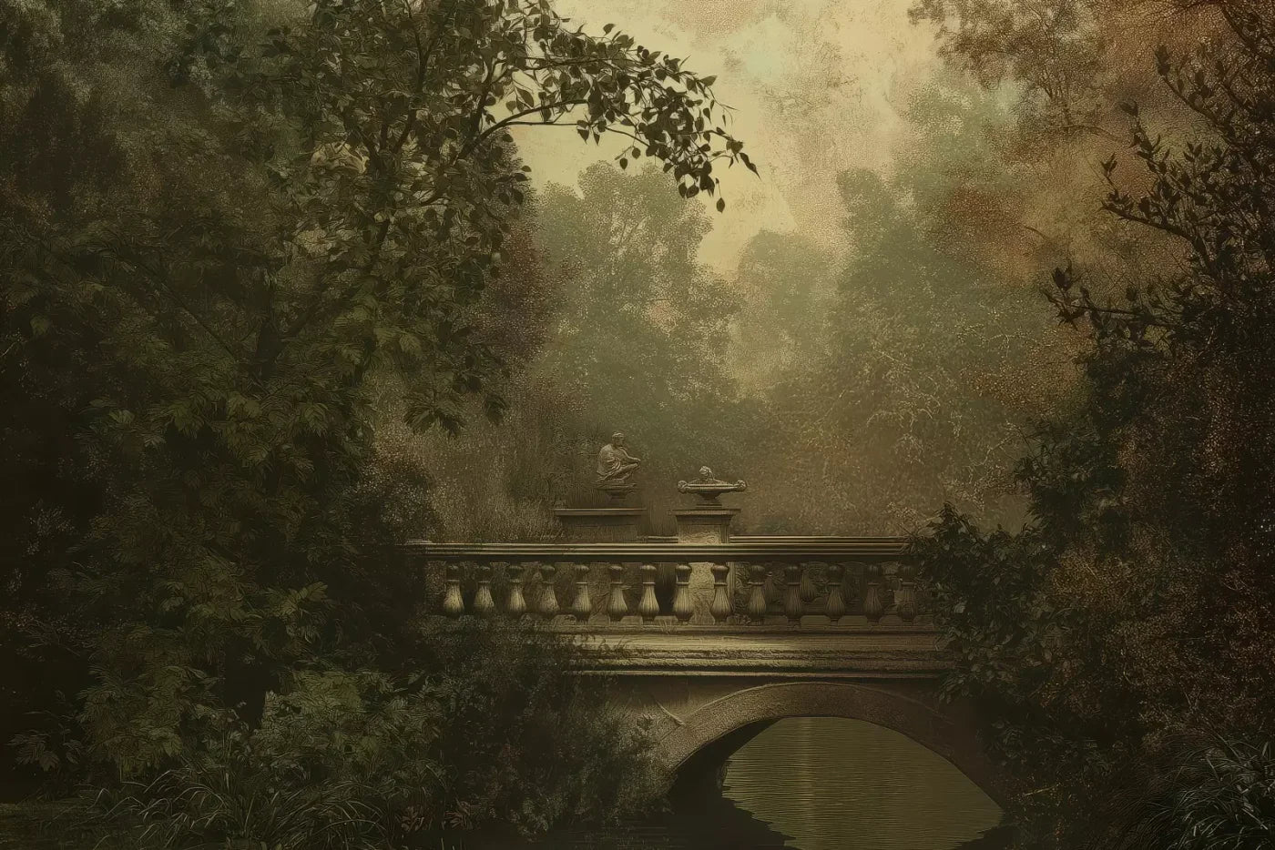 Victorian Bridge Over Water 12’x8’ UltraCloth (144 x 96 inch) Backdrop