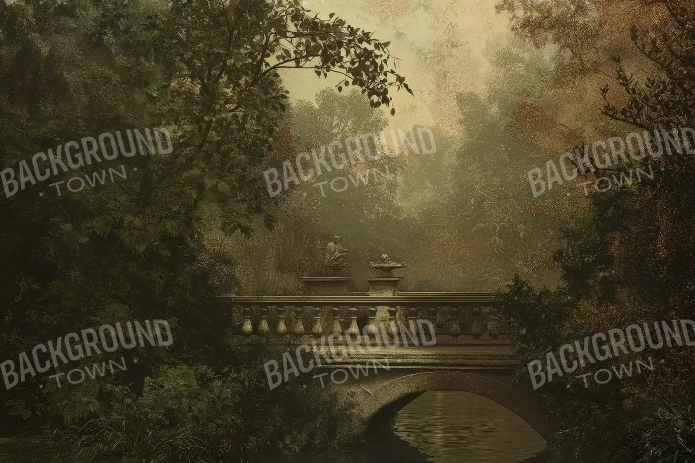 Victorian Bridge Over Water 12’x8’ UltraCloth (144 x 96 inch) Backdrop