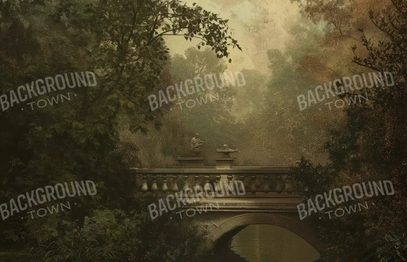 Victorian Bridge Over Water 14’x9’ UltraCloth (168 x 108 inch) Backdrop