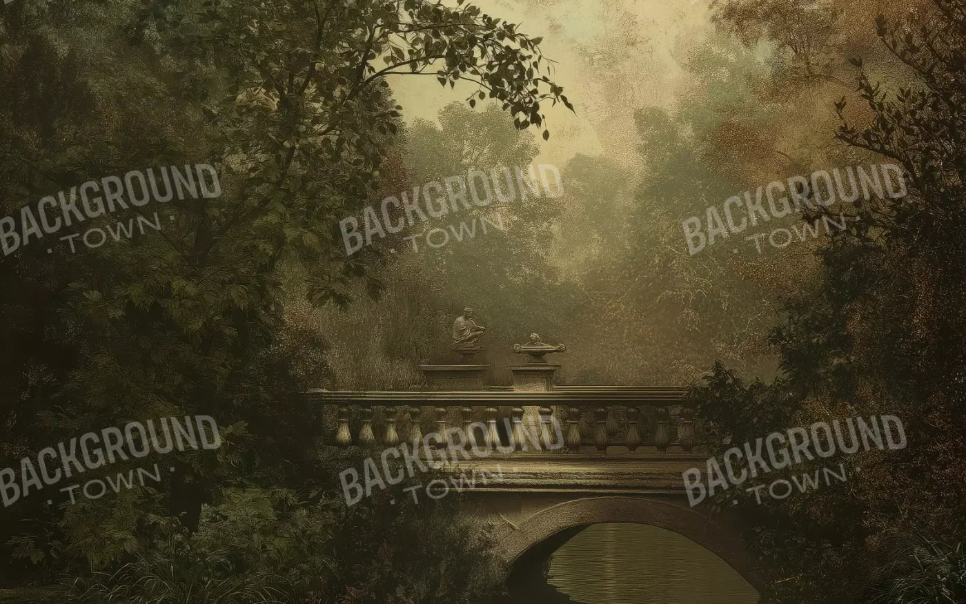 Victorian Bridge Over Water 16’x10’ UltraCloth (192 x 120 inch) Backdrop