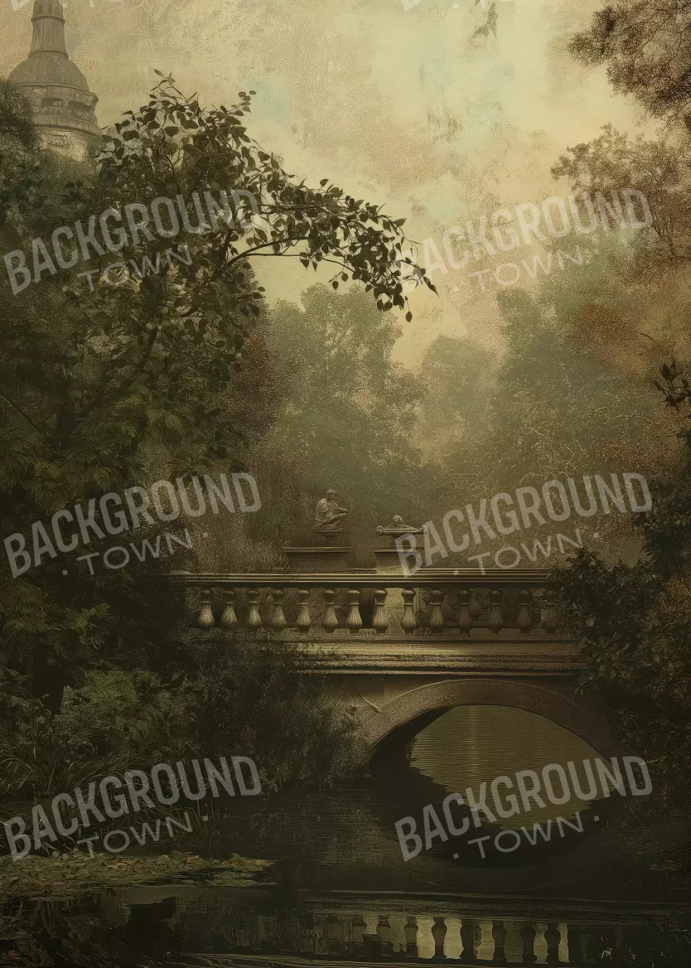 Victorian Bridge Over Water 5’x7’ UltraCloth (60 x 84 inch) Backdrop