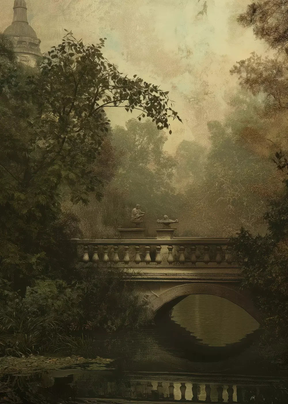 Victorian Bridge Over Water 5’x7’ UltraCloth (60 x 84 inch) Backdrop