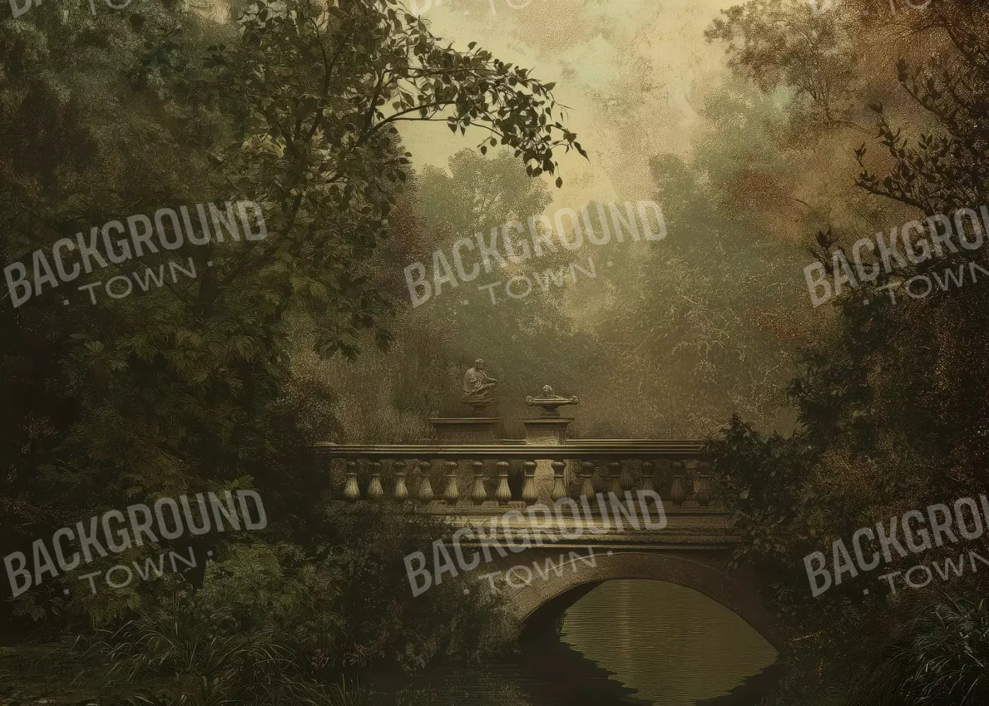 Victorian Bridge Over Water 7’x5’ UltraCloth (84 x 60 inch) Backdrop