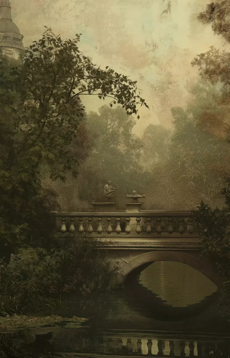 Victorian Bridge Over Water 9’x14’ UltraCloth (108 x 168 inch) Backdrop