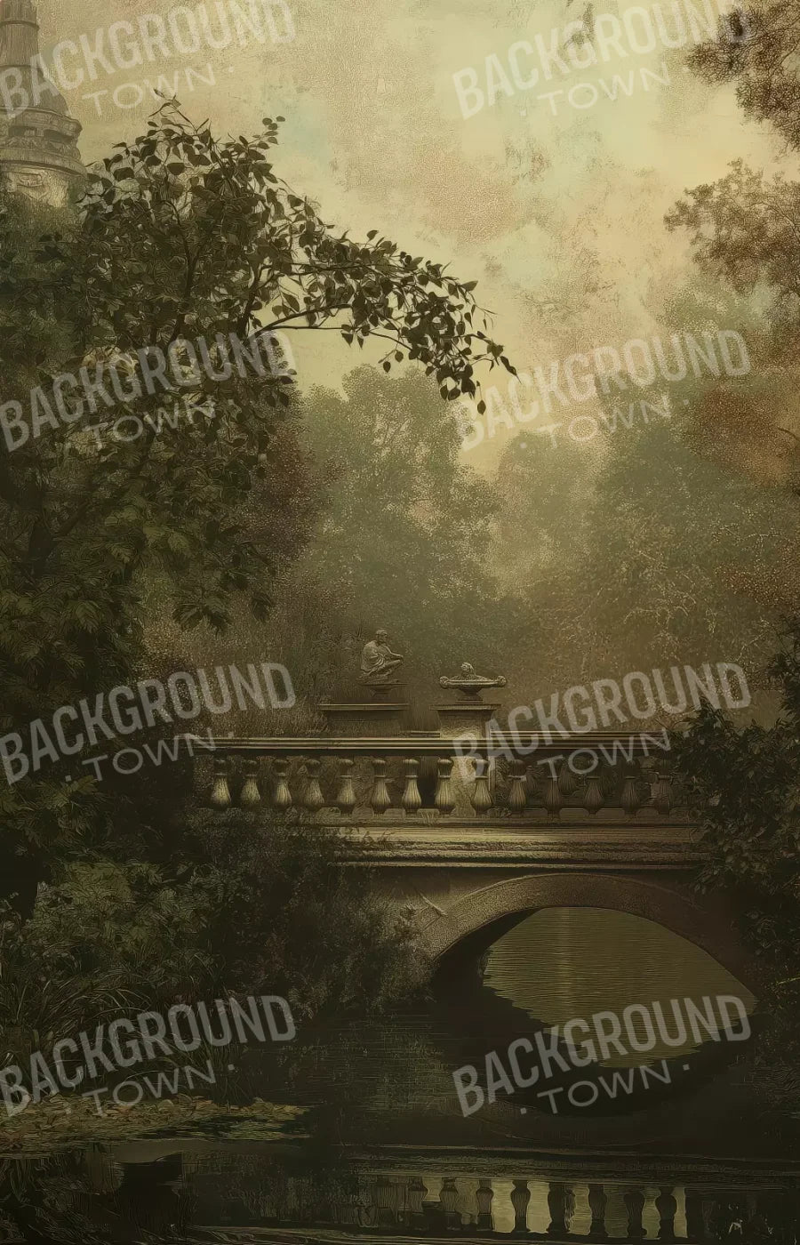Victorian Bridge Over Water 9’x14’ UltraCloth (108 x 168 inch) Backdrop