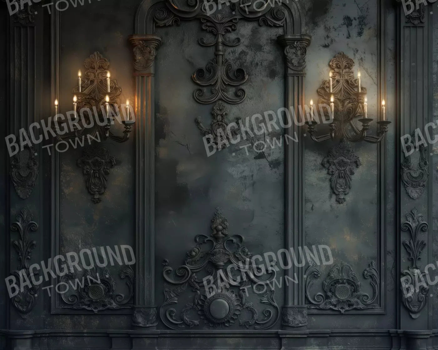 Victorian Candle Sconces 10’x8’ Fleece (120 x 96 inch) Backdrop