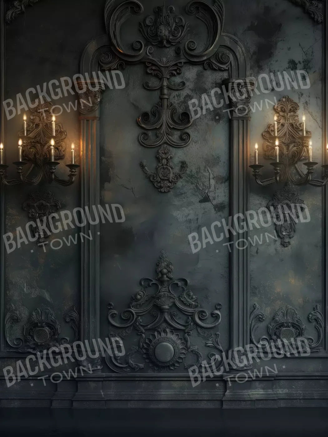 Victorian Candle Sconces 6’x8’ Fleece (72 x 96 inch) Backdrop