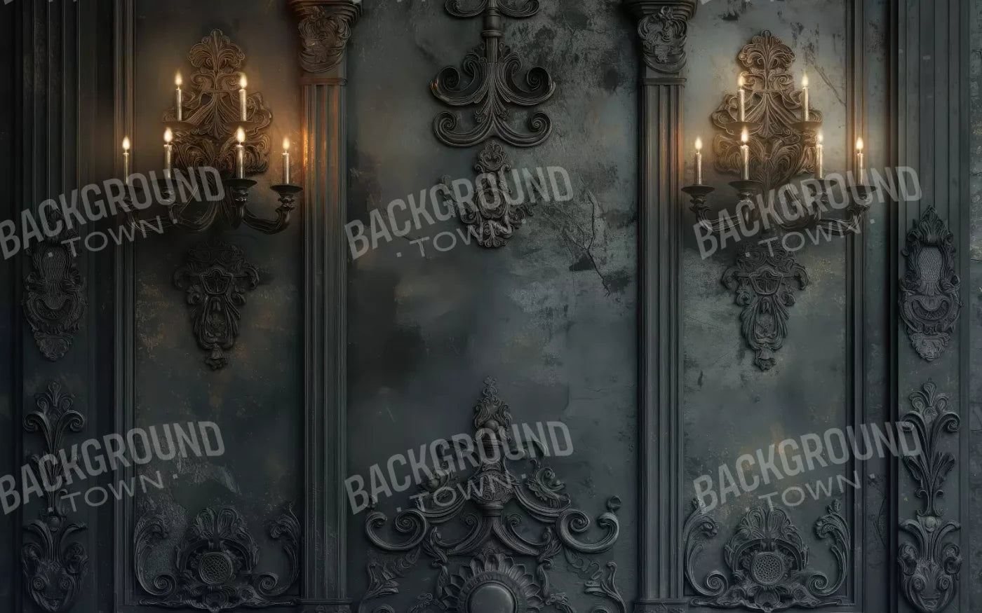 Victorian Candle Sconces 8’x5’ UltraCloth (96 x 60 inch) Backdrop