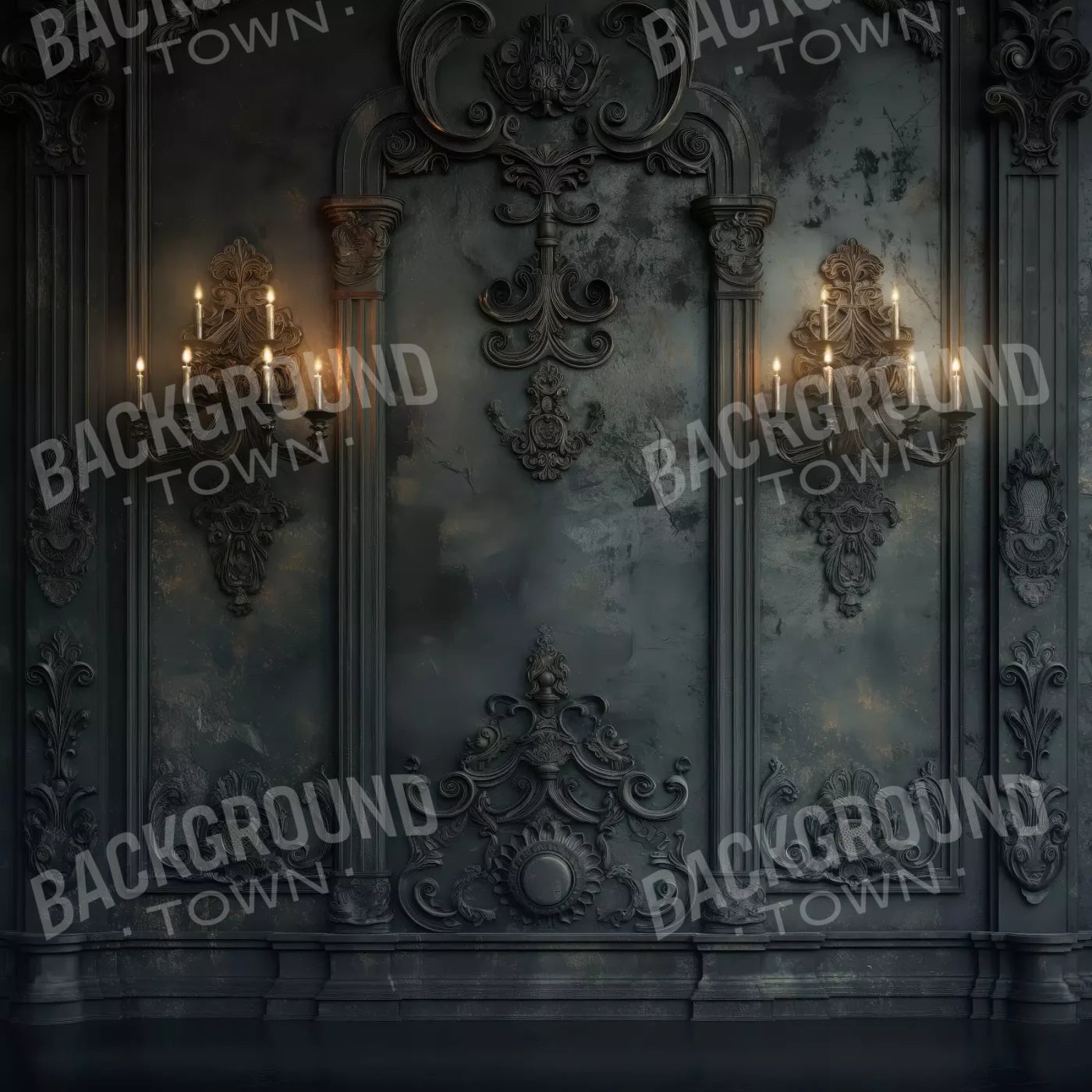 Victorian Candle Sconces 8’x8’ Fleece (96 x 96 inch) Backdrop